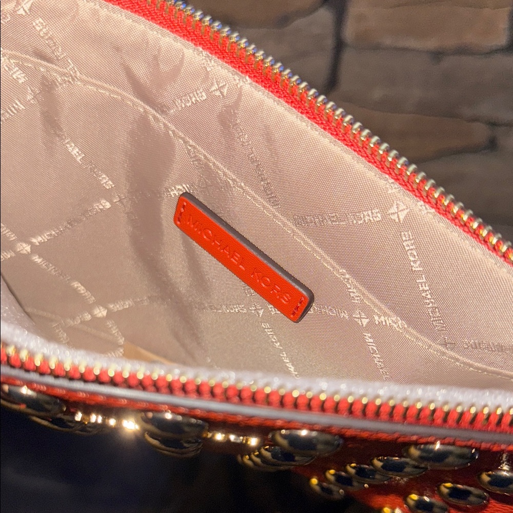 Michael Kors big jet set travel, Orange Studded Clutch - Picture 9 of 14
